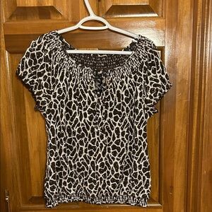 INC International Concepts Black and Cream Blouse
